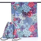 Beach Towel Towels Bag 2020 NEW Design 2 In 1 Beach Towel To Drawstring Backpack Foldaway Beach Towels Bag