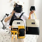 Kids Kids Casual Bag Kids Backpack Zipper Backpack Kids Fashionable Nylon Fabric Tote Bag 5-piece Set