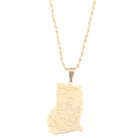 Necklace Charm Stainless Steel Gold Color Ghana Map Pendant Necklace Fashion Ghanaian Charm Jewelry Gifts