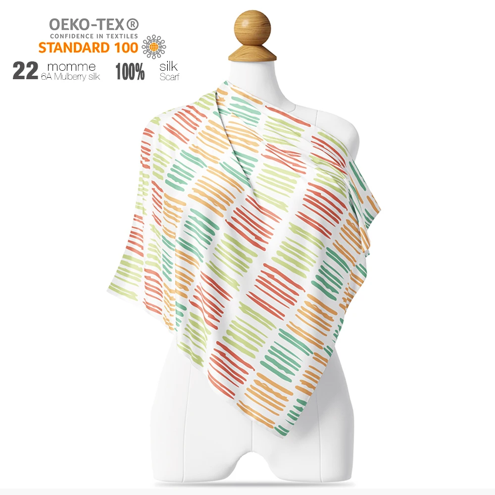pure natural silk custom 100% mulberry silk digital print silk satin scarf
