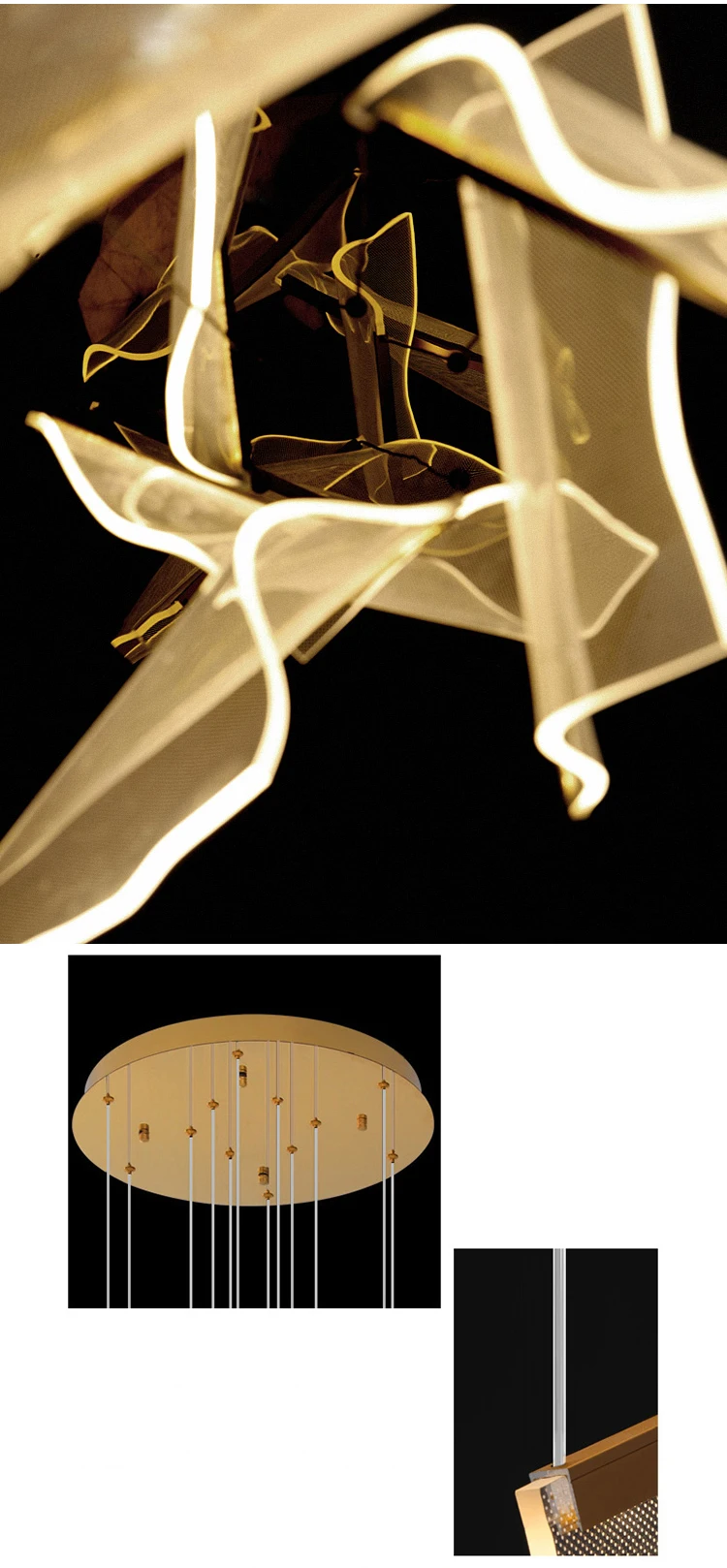 CPL-18 Experienced Custom Hotel Lobby Hall Decoration Lighting Luxury Acrylic LED Pendant Large Project Chandelier details