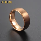 Gold Ring Rings 6mm 8mm Brown Rose Gold Tungsten Carbide Ring Man Woman Wedding Band Ring
