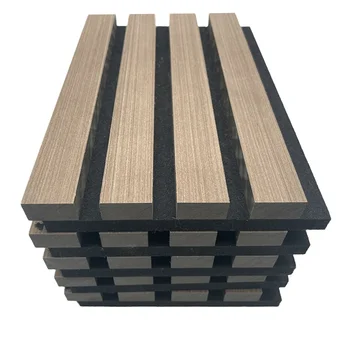 Oem Wooden Slat Wall Panel Veneer Recycled Pet Back Felt Fibro Aku