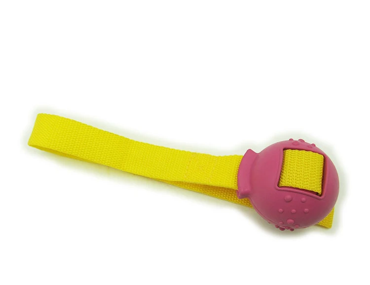 Popular Soft Natural Rubber Ball Launcher Interactive Toys With Rope