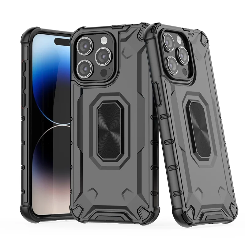 For iPhone 15 Case Magnetic Car Armor Mobile Phone Case For Samsung S23 Ultra TPU+PC Shell Cases For iPhone 14 Pro Max