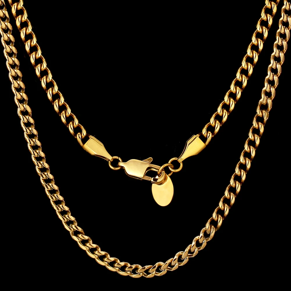 Krkc 4mm 6mm Miami Stainless Steel Gold 