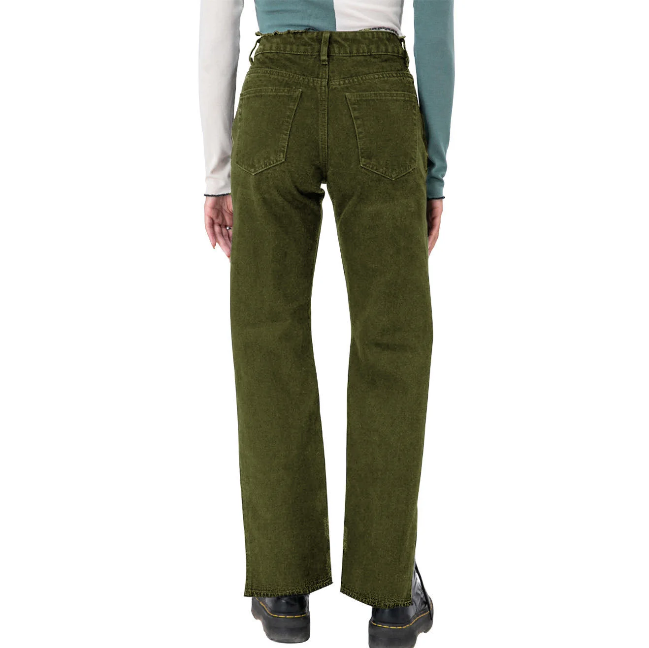 Women's High-End Euro-American Stretch Slim Cut Jeans Casual Mid Waist Solid Color Denim Trousers Straight Style manufacture