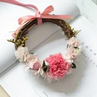 Floral Wreath Retro Throwback Rose Floral Garland Silk Flower Headband Hair Wreath Artificial Crown