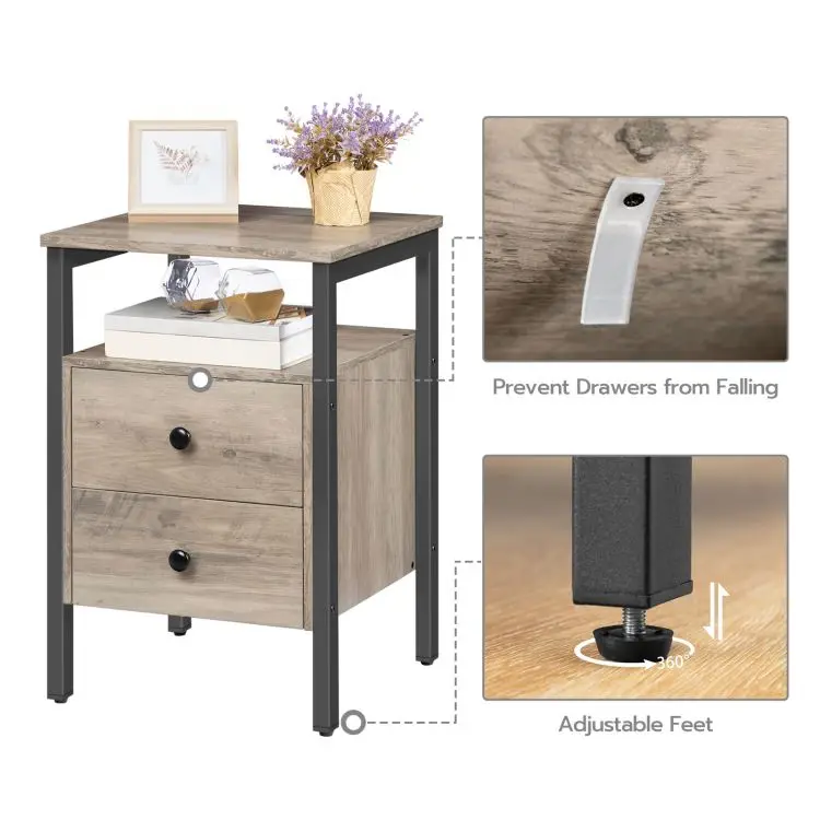 Wholesale Wooden Modern Rustic Small Coffee Bedside Night Stand Side Table With Drawer Multifunctional Furniture For Living Room