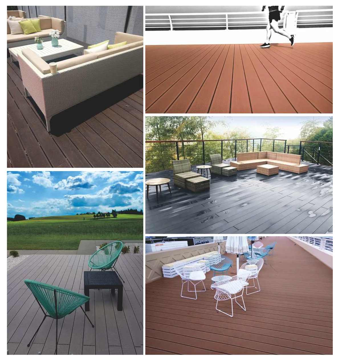 D Texture Wood Grain Design Deep Embossing Wpc Outdoor Decking