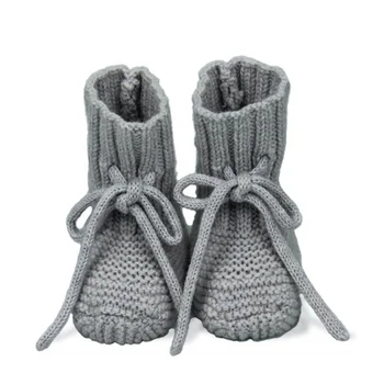 2021 100% Merino Wool High Quality Wholesale Boots Luxury Soft Knitted Custom Designer Kids Winter New Born Baby Shoes
