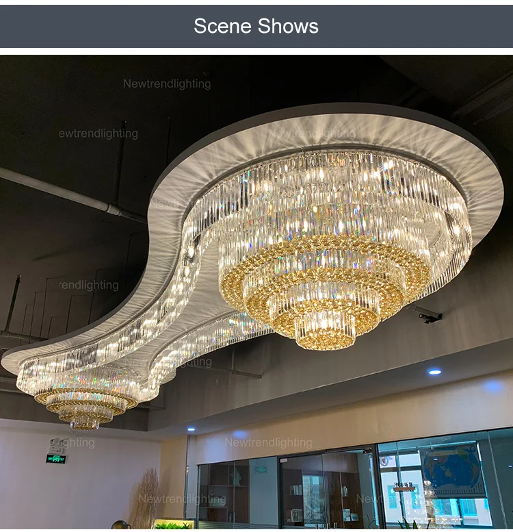 CPL-187 European Design Custom Hotel Villa Staircase Modern Lamps Home Decor Luxury Crystal LED Chandelier factory