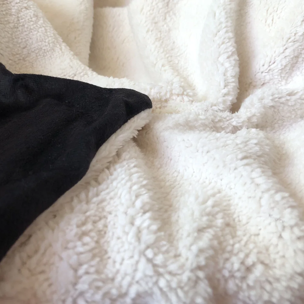 printed wearable throw cape wrap sherpa fleece lined magic hooded blanket /hood poncho cloak