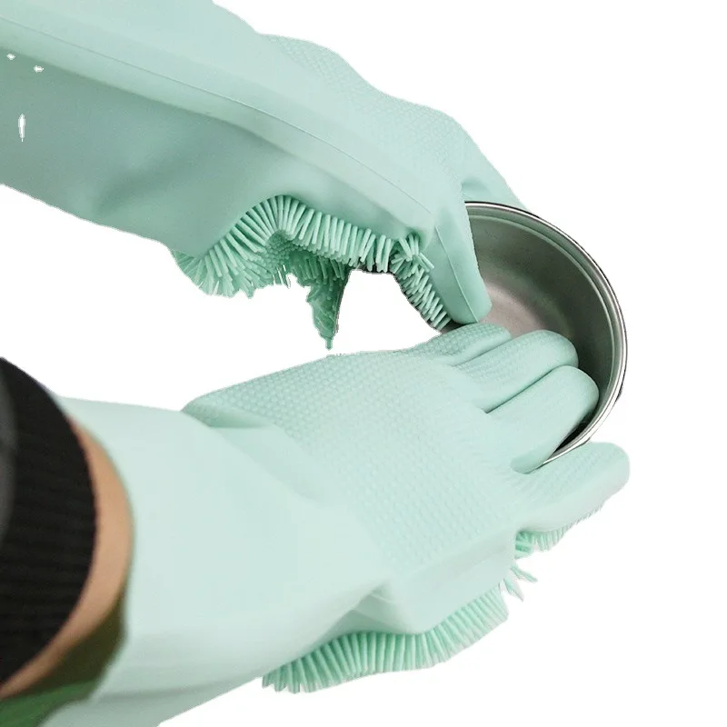 Dishwashing Cleaning Sponge Gloves Reusable Silicone Brush Scrubber Gloves  for Pet Grooming Bathing Car Washing