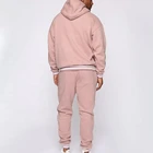 Cotton Hoodie New Fitness Apparel Men's Sports Sets Long Sleeves Cotton Pink Hoodie With Joggers Tracksuit