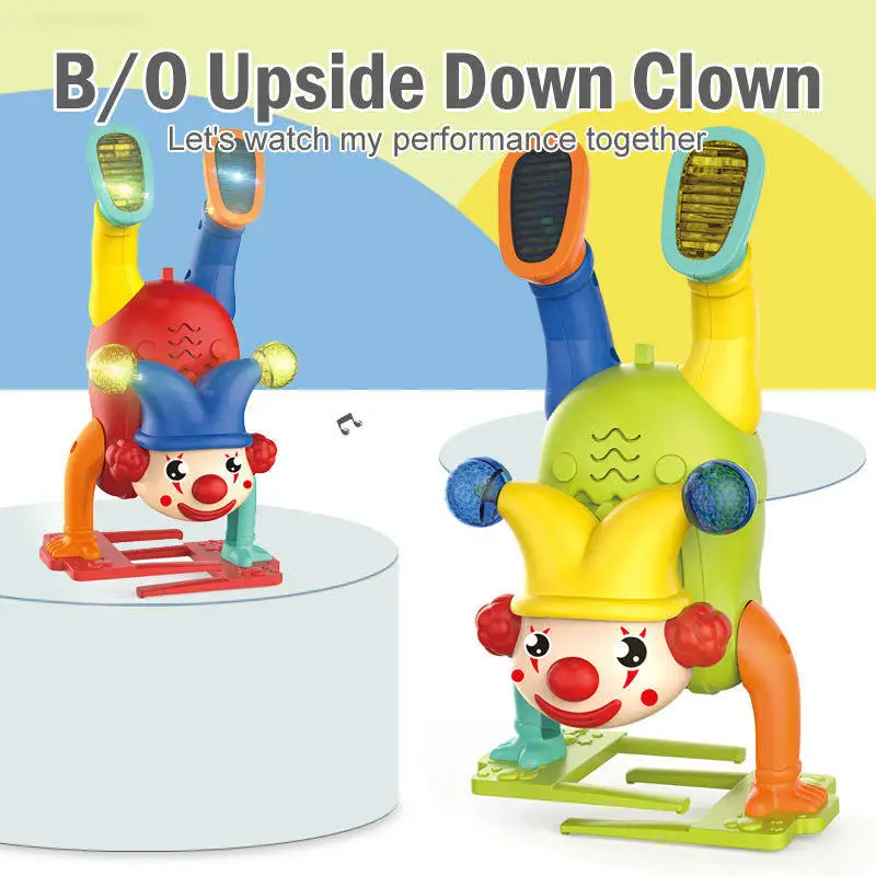 New Clown Walk Toys Kids Love Walking Electric Clown Circuss Handstand Walk People Upside Down Clowns With Light Music