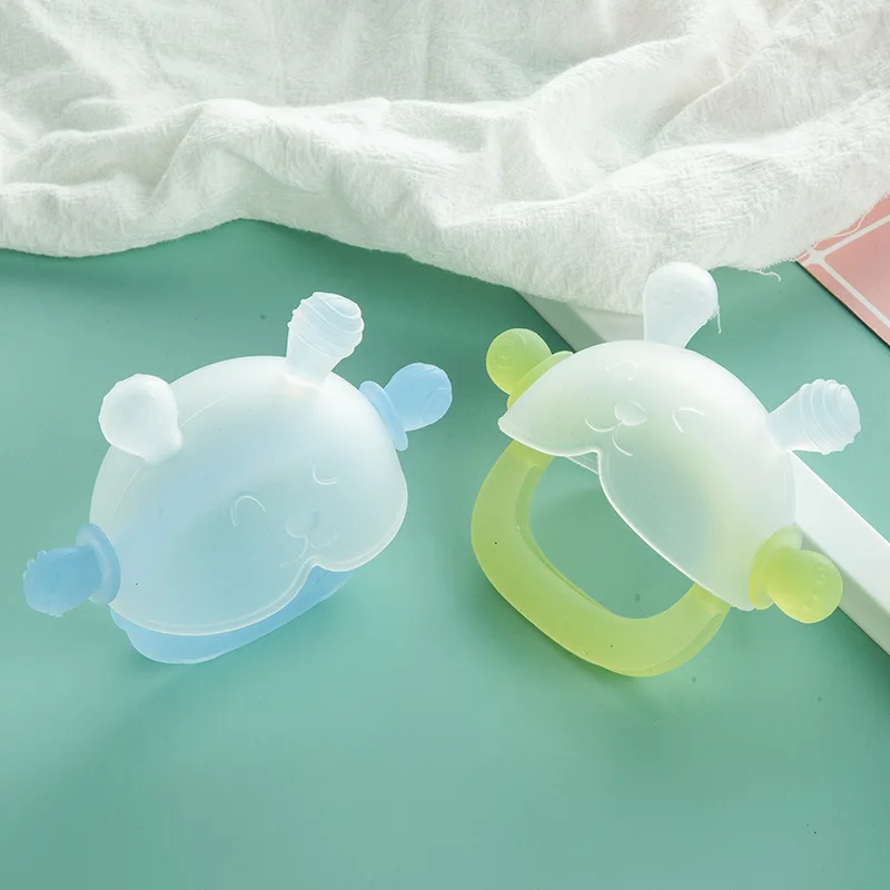 Custom Logo Food Grade Rabbit Silicone Accepted Anti-sucking Teething Device Easy Grip Bpa FreeBaby Teether factory