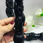 Stone Obsidian Stone Natural Stone Handmade Crystal Crafts The Black Obsidian Pen With Dragon