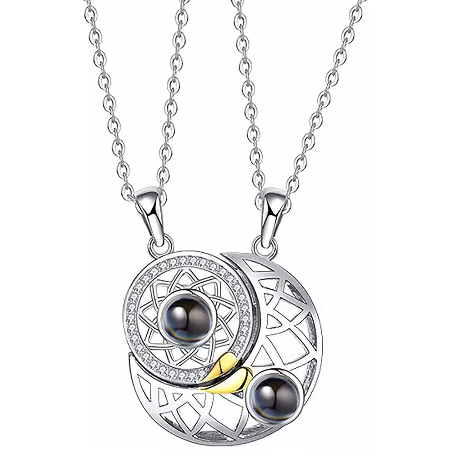 925 Sterling Silver Sun Moon I Love You 