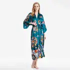 Customize Ladies Long Mulberry Silk Robes Green Best Womens Silk Summer Robe Dressing Gown