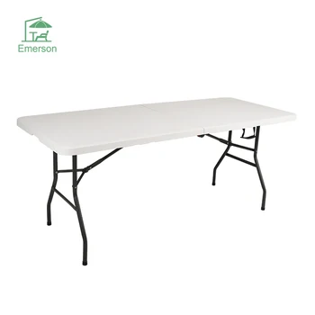 EMERSON 4ft/5ft/6ft/8ft Outdoor Furniture Folding Table Picnic Rectangle Plastic Party Tables Portable Plastic Folding Tables