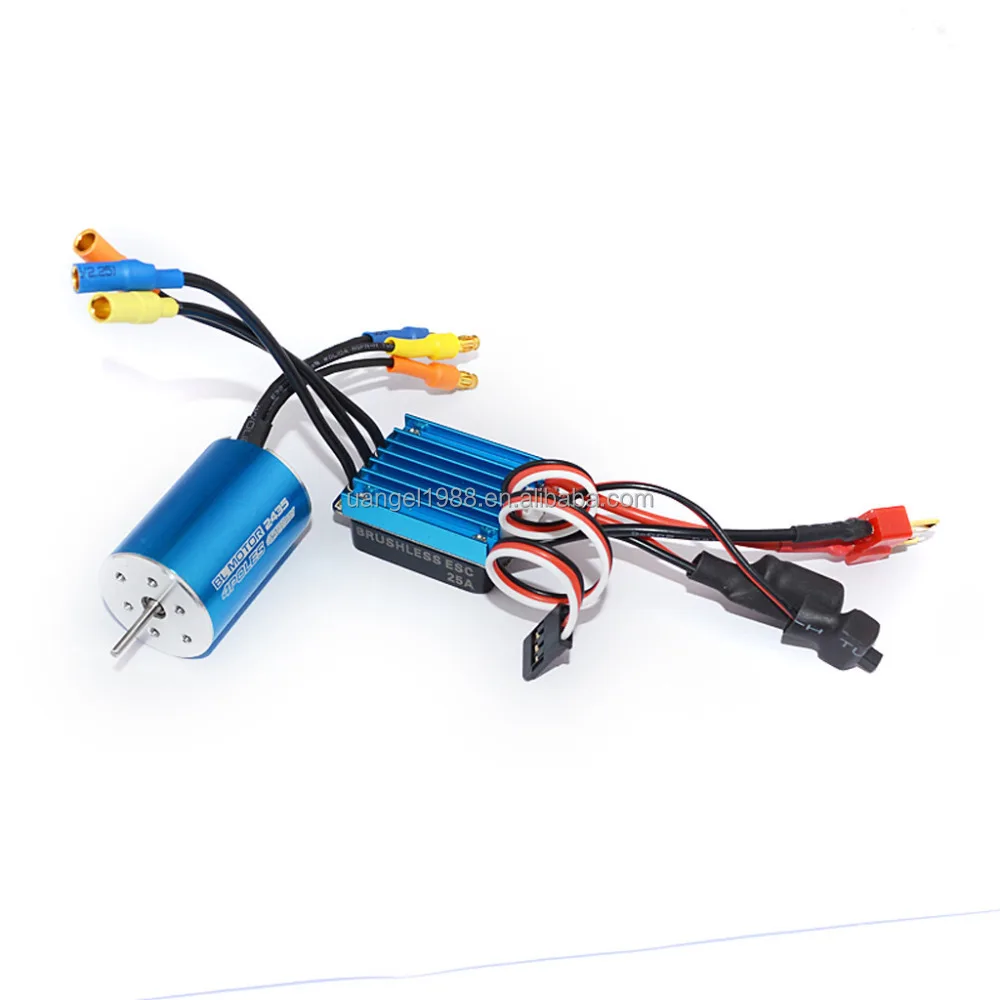 RC 2435 KV4800  4500 3300 4P Sensorless Brushless Motor with 25A Brushless ESC for 1/16 1/18 RC Car Off Road Truckdel