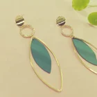 Gold Plated Earrings Earrings Excellent Metallic Geometric Gold Plated Crystal Orange Epoxylarge Drop Earrings