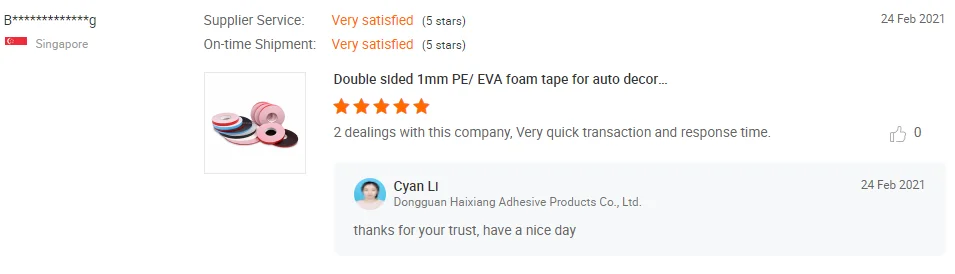 High Tensile Strong Adhesive High Density Double Sided PE Foam Tape for Industrial Applications