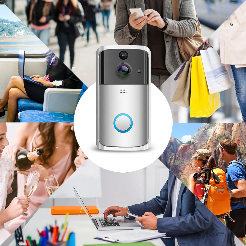 Wireless Door Camera Ring Bell Video Doorbell Wifi Smart Home Doorbell Camera Villa Alarm HD Video Doorbell Intercom Apartment