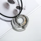 Black Pu Leather Necklace Boho Jewelry Black PU Leather AND Gemstone Necklace Choker