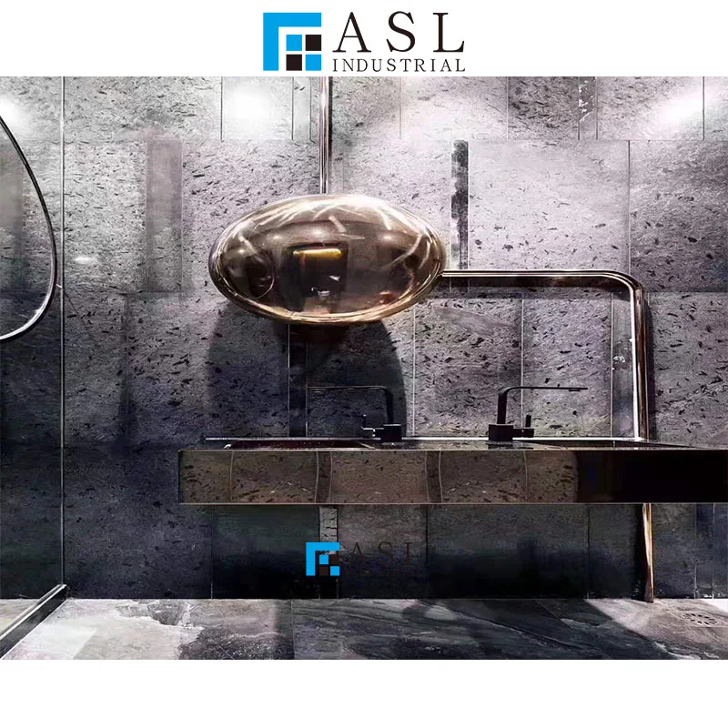 Modern flooring design wall and floor natural black marble Versace Black marble tiles and angola slab