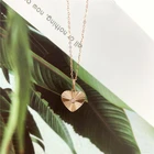 Gold Heart HUA YONGJI 18k Rose Gold Romantic Heart Shape Cofression Diamond Necklace For Girl /lady