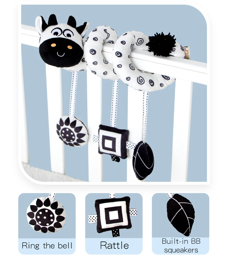 N028 black and white bed hanging multifunctional toy around lovely animal bed