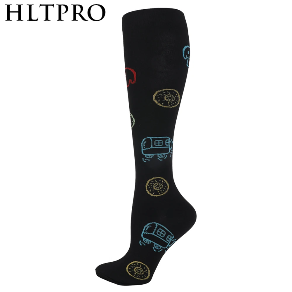 HLTPRO Hot Sale NEW ARRIVALS Knee High Long Cycling Medical Stocking 20-30 mmhg for Running Nurse Compression Socks