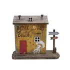 Art Crafts YBOX Handmade Wood House With Light Home Decor Teaching Aids American Ocean Style Art Crafts
