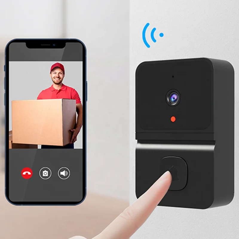 T23 Smart Video Doorbell Wire-Free Audio Intercom APP Control 2.4G Wifi Night Vision 480P Wide Angle House Camera Doorbell