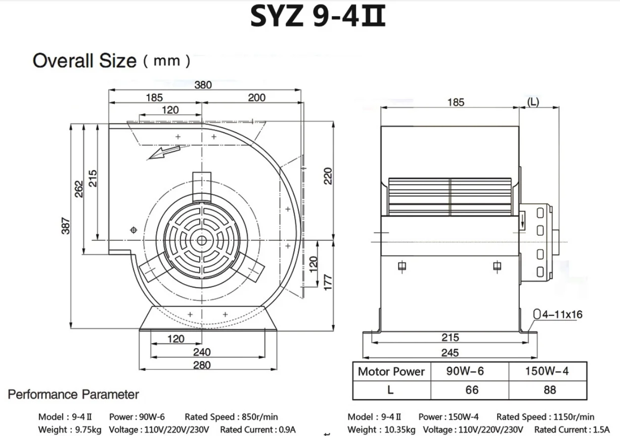 Centrifugal Fan, 185mm, 110v, 230v - detail 10