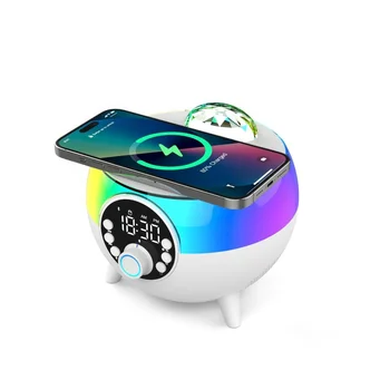 2024 Charger Phone Wireless Alarm Clock Speaker With Rhythm Rgb Light multifunctIon wireless charger
