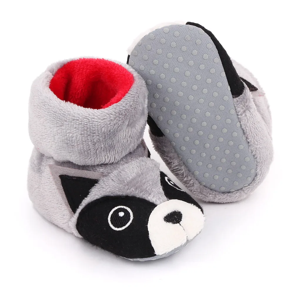 Soft Soled Baby Shoes for Autumn and Winter Cute Cartoon Furry Animals Warm Cotton Boots details