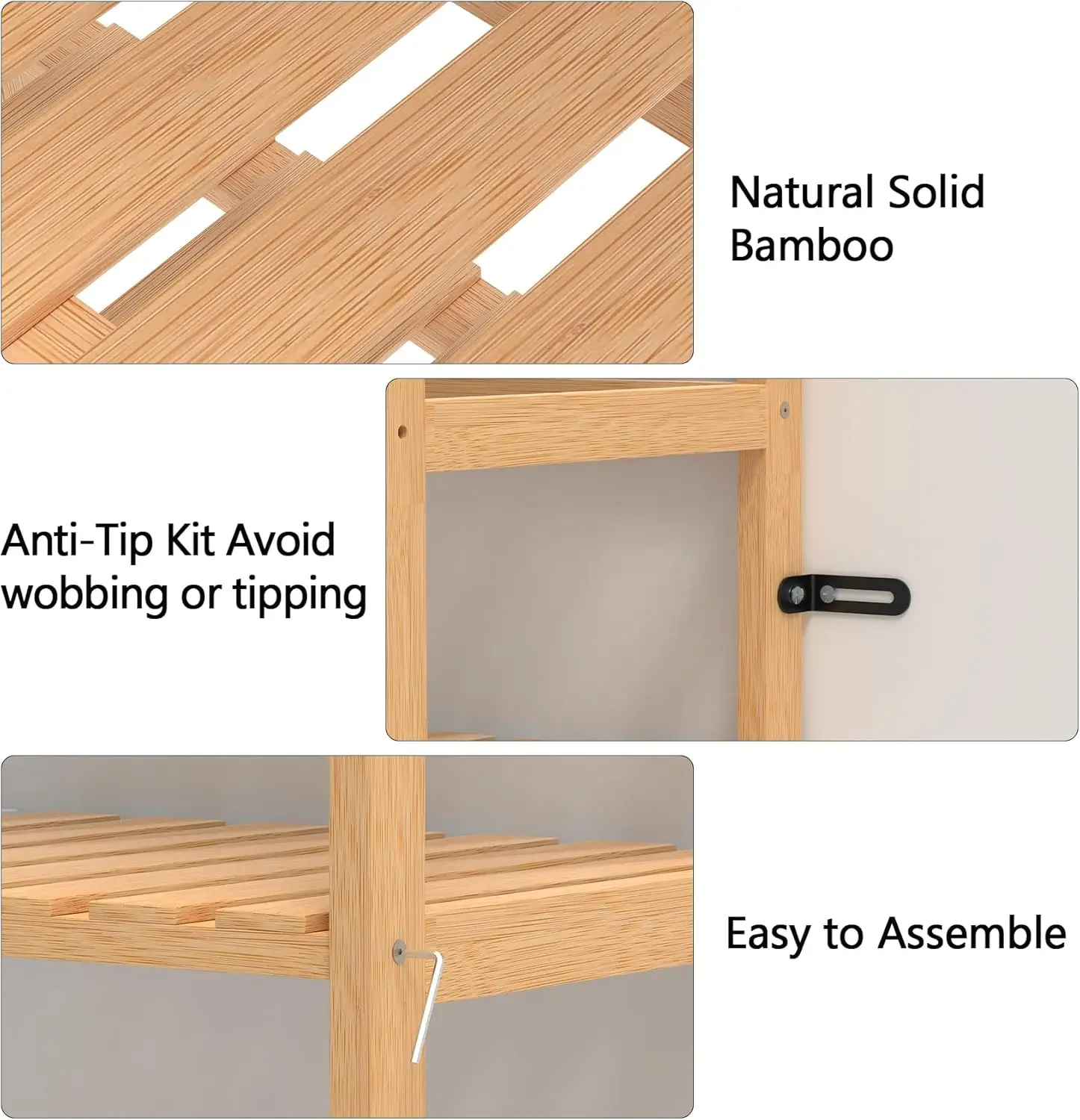 product 6 tier bamboo storage shelves adjustable bookcase with multipurpose display for bathroom or living room-10