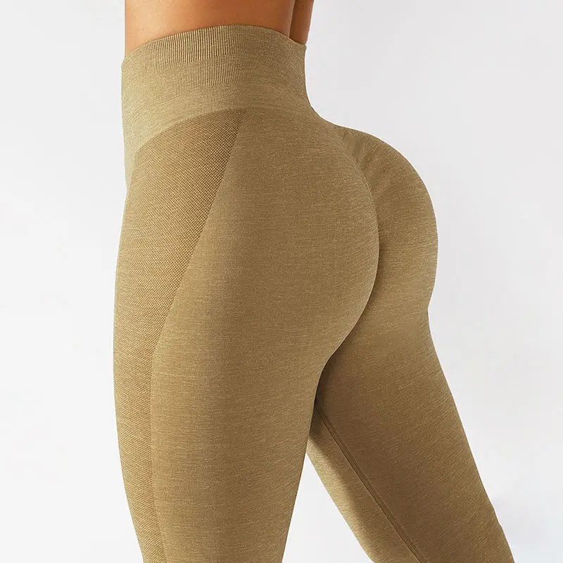 Manufacture wholesale leggings custom yoga pants tight height waist nude sense running buttock lifting yoga pants
