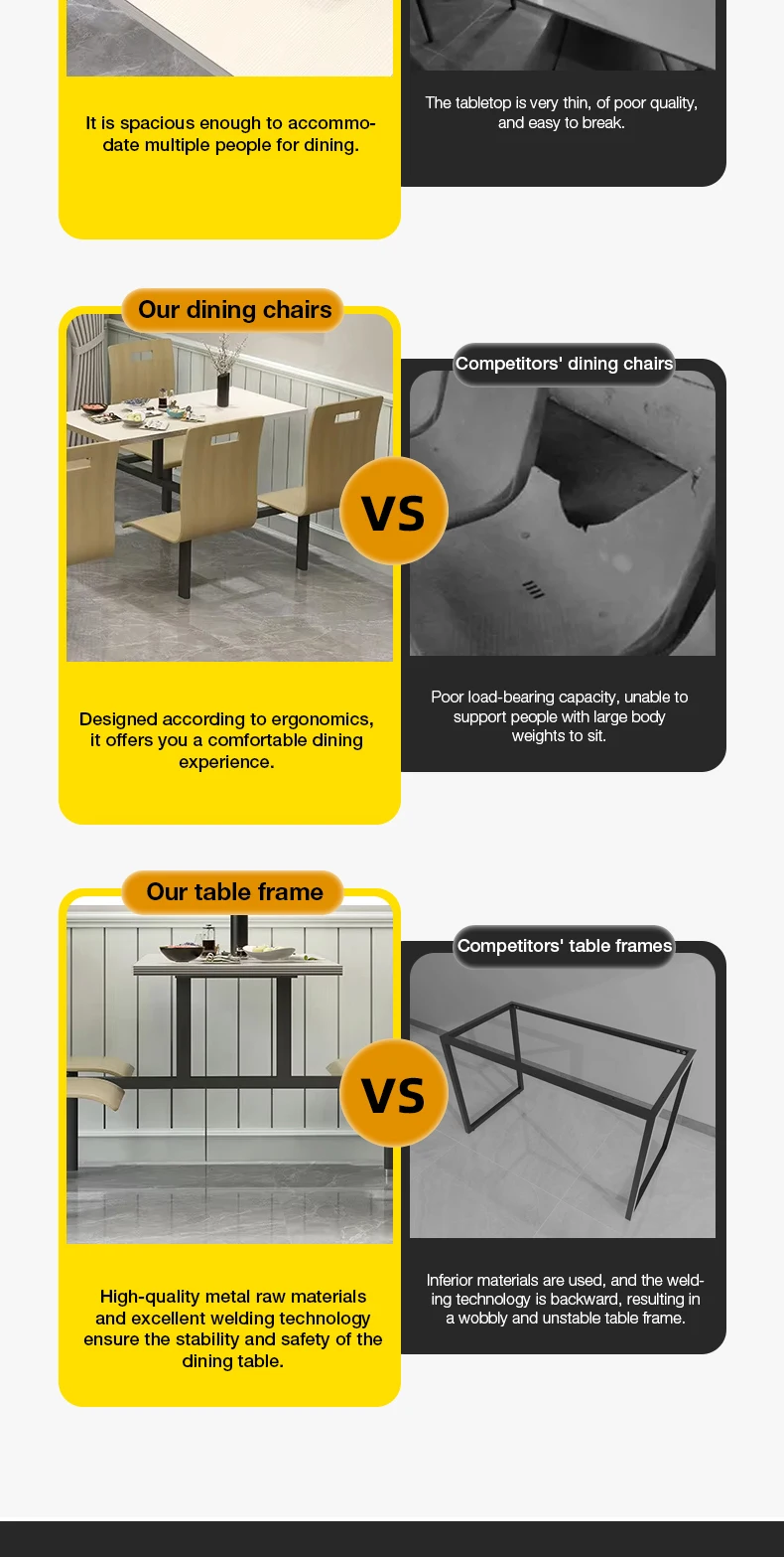 product 4 person modern canteen dining table chair set restaurant furniture panel living room hotel commercial use-5