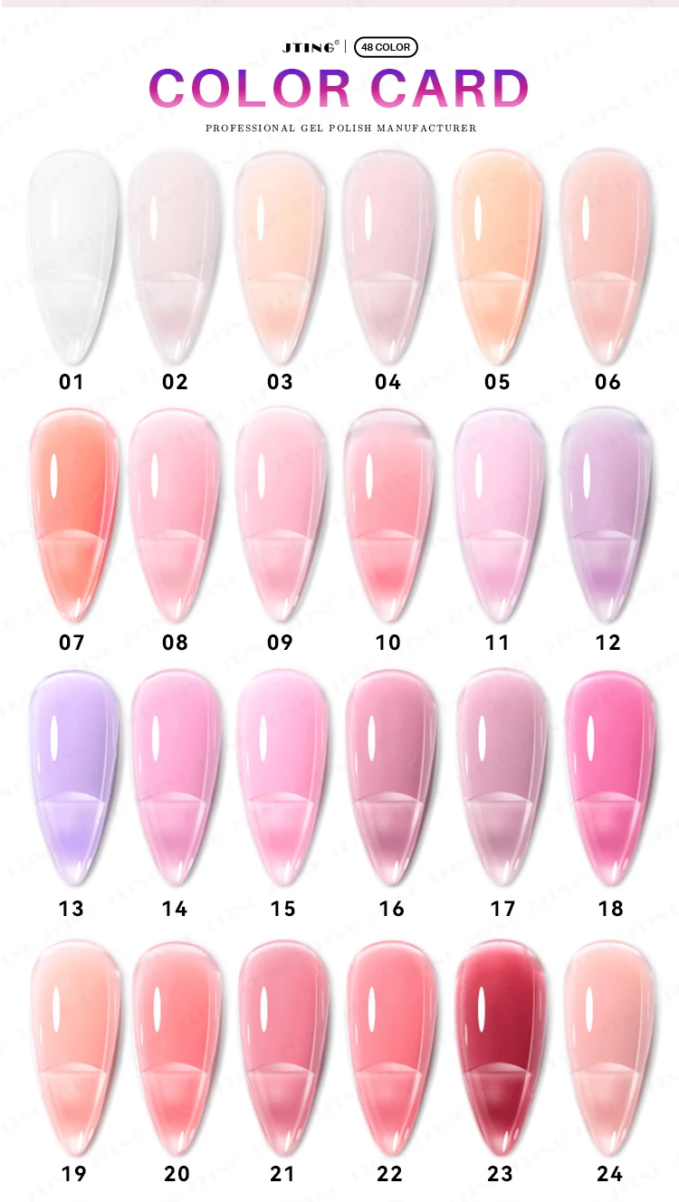 Jting Unique Elegent 48colors Rubber Base Coat Gel Polish Collection