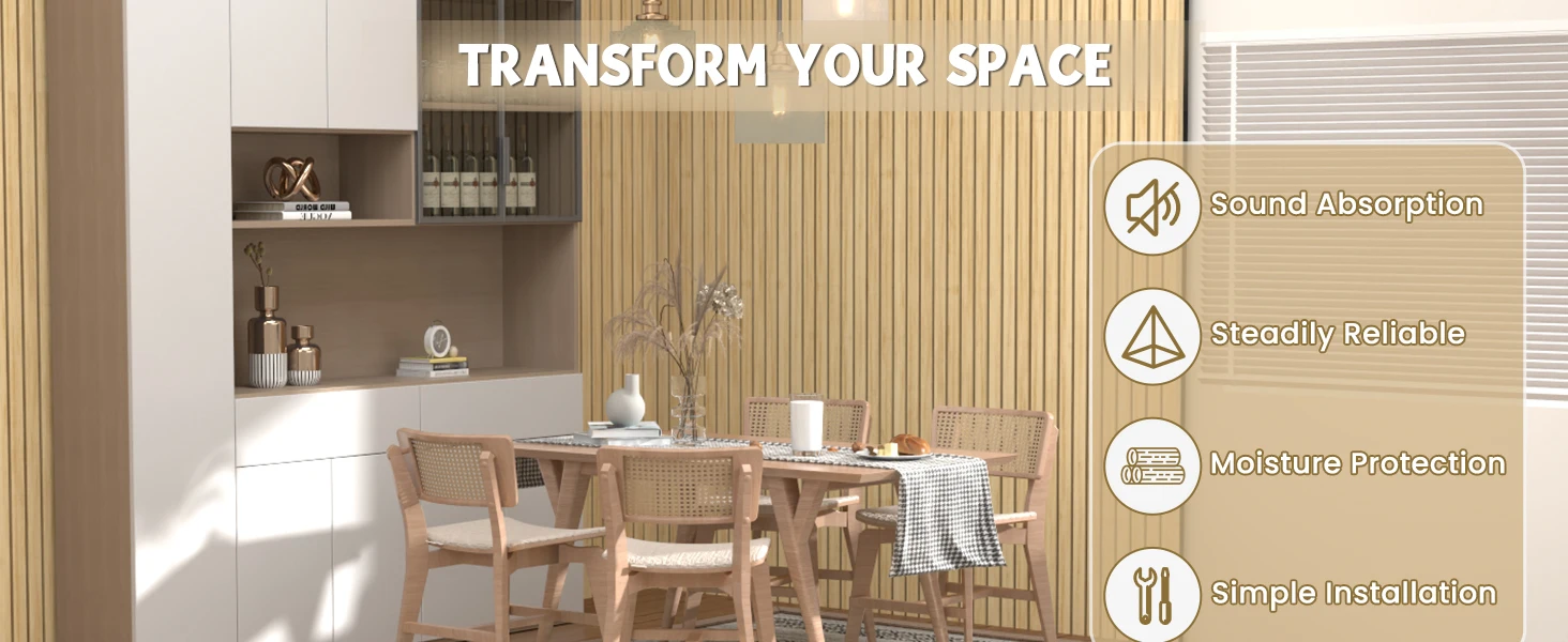 Modern MDF Acoustic Slat Panels Stylish Soundproof Wall and Ceiling Decoration with 90% Noise Reduction 18mm Thick factory