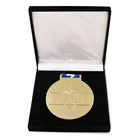 Gift Gift Custom Gold Medal Trophy Plate Awared In A Wood Box