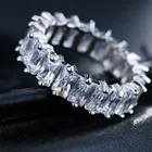 Gold Ring Cubic Zirconia Gold Silver Baguette Ring Jewelry Eternity Diamond Ring