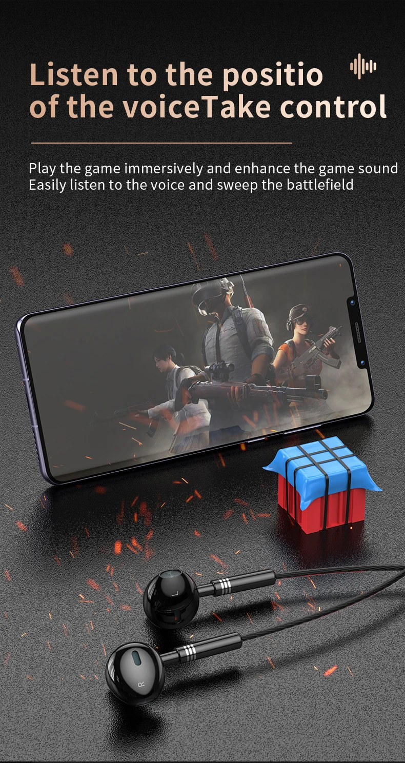 High Quality Type C Wired Earphones Bass in Ear Headphone Sports Earbuds With Mic Type C Wired Earphone