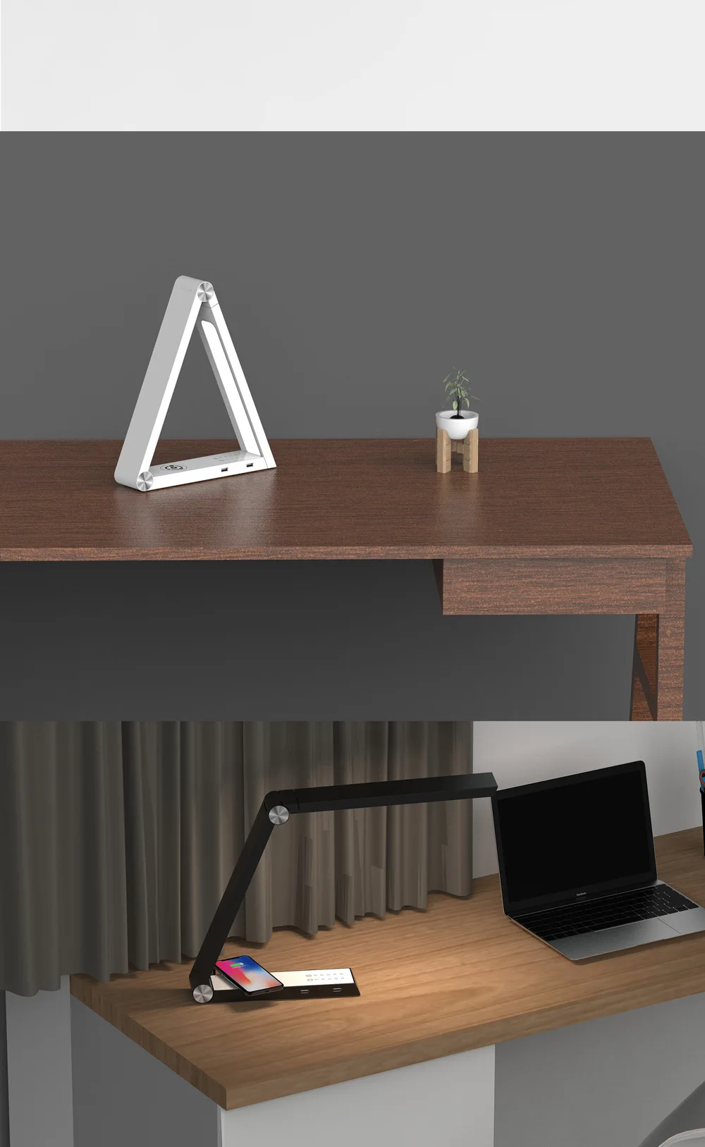 Wireless Charger Led Desk Lamp EU UK US AU Plug Atmosphere New Foldable Wireless Charging Table Nightlights Led