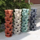 Flower Plastic Pot Hanging Hanging Strawberry Vertical Stackable Planter Plastic Garden Pots Flower Pot