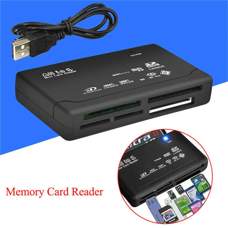 All in 1 One 26 in 1 USB 2.0 External Memory Card Reader High-Speed Adapter Cipher Box Style for PC Laptop Computer Table